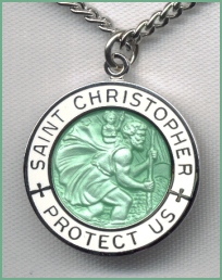 enamel st christopher medal