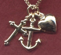 Gold Filled Cross, Anchor & Heart Necklace