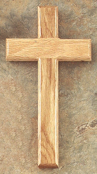 Plain Oak Cross 8 In.