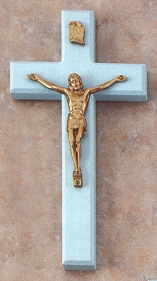 Blue & Gold Crucifix 8 In.