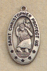 Small Oval St. Christopher Medal Sterling