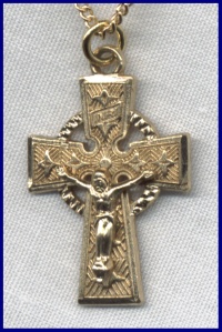 Ornate Celtic Gold Crucifix