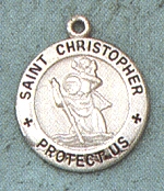 St. Christopher Sterling Medal 5/8 In.