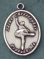 Lady's St. Christopher/Ballet Sterling Medal