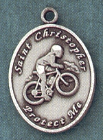 Lady's St. Christopher/Biking Sterling Medal