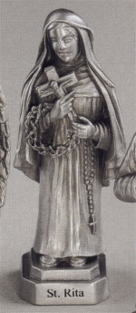 St. Rita Pewter Statue