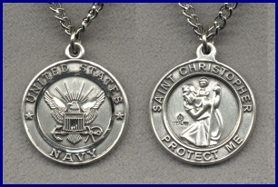 Us navy st sale christopher medal necklace