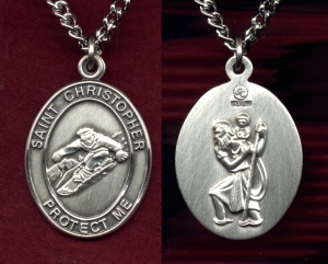 Snowboarding St. Christopher Sterling Medal