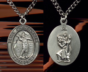 St. Christopher Fishing Sterling Medal