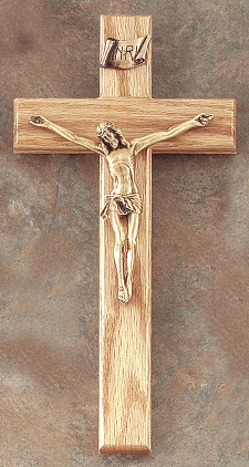 Oak & Bronze Crucifix 12 In.