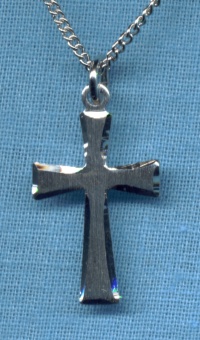 Satin Sterling Cross Necklace