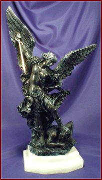 Bronze Finished Alabaster St. Michael Statue