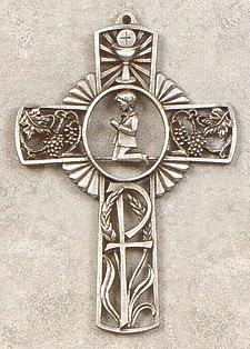 Boy's 1st Communion Cross Silver/Pewter