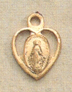 Small Heart Miraculous Medal Gold on Sterling