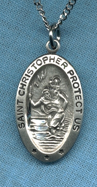 St. Christopher Protect Us Medal Sterling