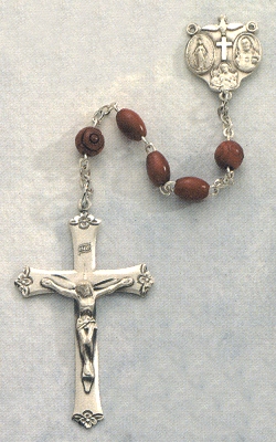 Dark Brown Cocoa Rosary w/Sterling