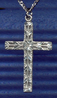 Sterling Engraved Cross