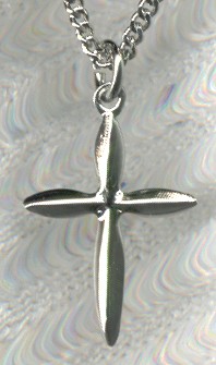 Tapered Sterling Cross 3/4 Inch