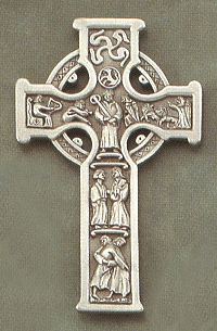 True Celtic Cross Silver Plated Pewter 5 In.