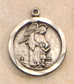 Guardian Angel Medal Round Sterling