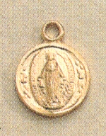 Small Round Miraculous Medal Gold on Sterling