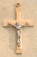 2-Tone Sterling & Gold Crucifix 11/16 In.