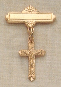 Gold on Sterling Crucifix Baby Pin