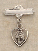 Miraculous Medal Baby Pin Sterling