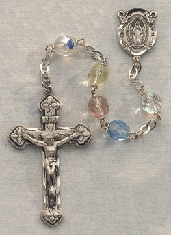 Multi-Color Crystal Rosary in Sterling