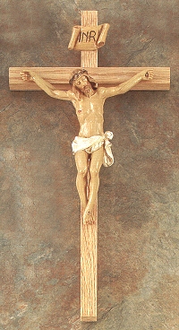 Narrow Pelligrini Oak Crucifix 12 In.