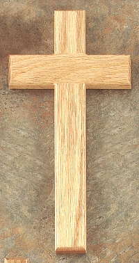 Plain Oak Cross 10 In.