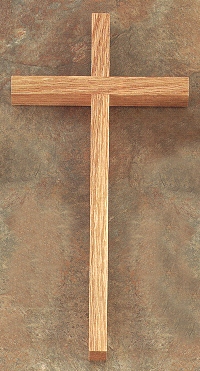 Narrow Plain Oak Cross 12 In.