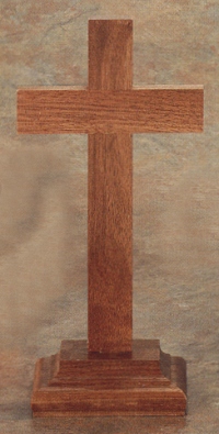 Plain Walnut Standing Cross 9 In.