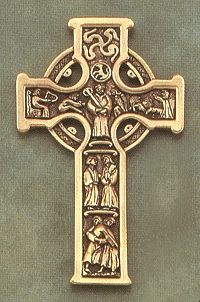 True Celtic Cross Bronze Plated Pewter 5 In.