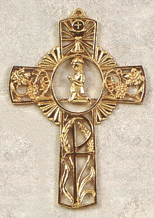 Boy's 1st Communion Cross Gold/Pewter