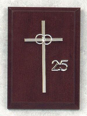 25th Anniversary Wedding Plaque 4 x 6 In.