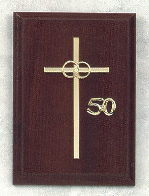 50th Anniversary Wedding Plaque 4 x 6 In.