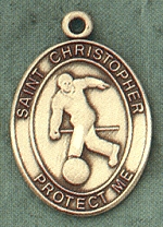 St. Christopher/Bowling 14kt Gold Medal