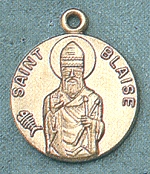 St. Blaise 14kt Gold Medal 3/4 In.