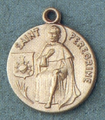 St. Peregrine 14kt Gold Medal 