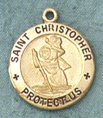 St. Christopher 14kt Gold Medal 5/8 In.