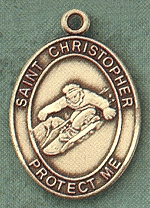 St. Christopher Snowboarding Gold Filled Medal