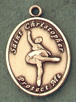 Lady's St. Christopher Ballet Gold Filled Medal