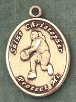 Lady's St. Christopher Basketball Gold Filled Medal