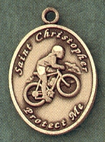 Lady's St. Christopher Biking Gold Filled Medal