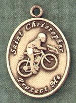 Lady's St. Christopher/Biking 14kt Gold Medal