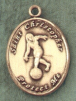 Lady's St. Christopher/Bowling 14kt Gold Medal