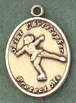 Lady's St. Christopher/Figure  Skating 14kt Medal