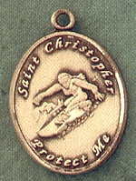 Lady's St. Christopher Snowboarding Gold Filled Medal