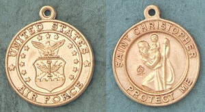 St Christopher Air Force Medal Gold- Filled